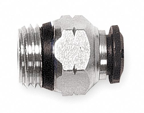 Male Connector, 8mm Tube Sz, Brass, PK 5