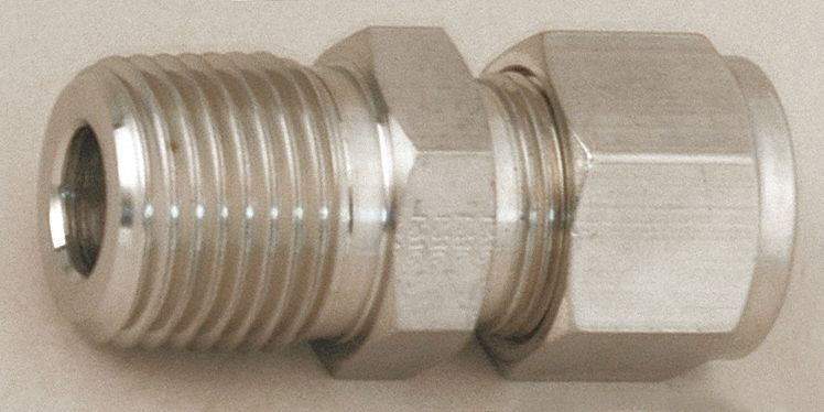 Male Connector, 3/8 In Tube Sz, Steel