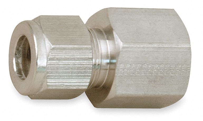 Female Connector, 1/4 In Tube Sz, Steel