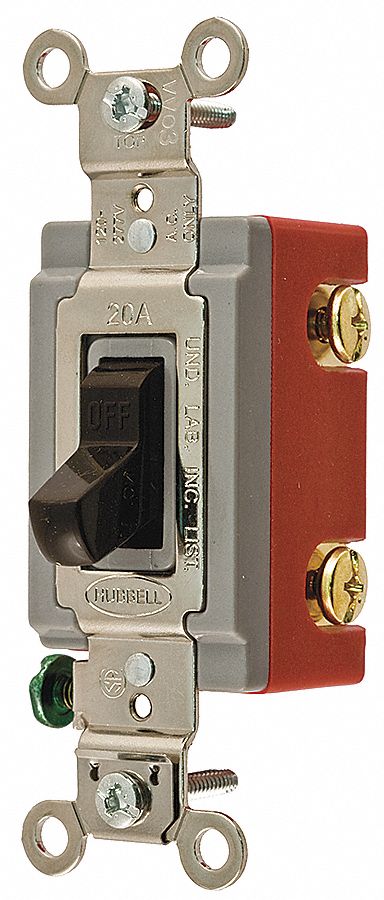 Toggle Switch, 1P, 20A, Brown, Heavy Duty