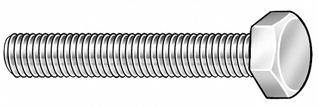 Hex Cap Screw, SS, 1/4-20x1 In, PK100