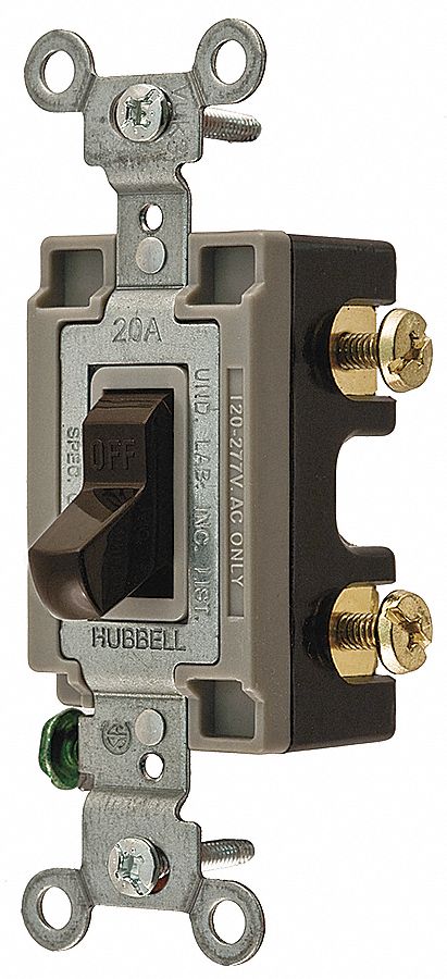 Toggle Switch, 1P, 20A, Brown, Specification
