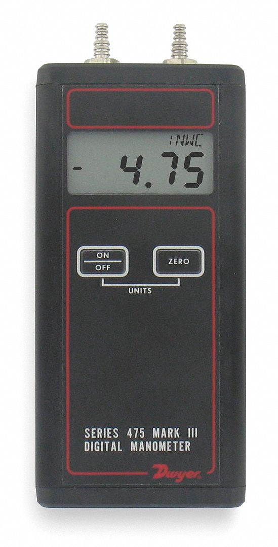 Handheld Manometer, 0 to 200.0 In WC
