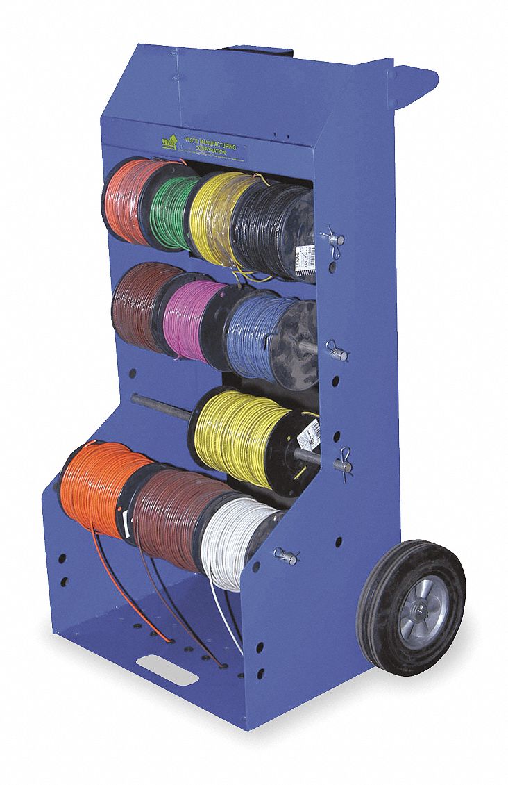 Wire Reel Caddy, Portable, 10 Inch Wheels