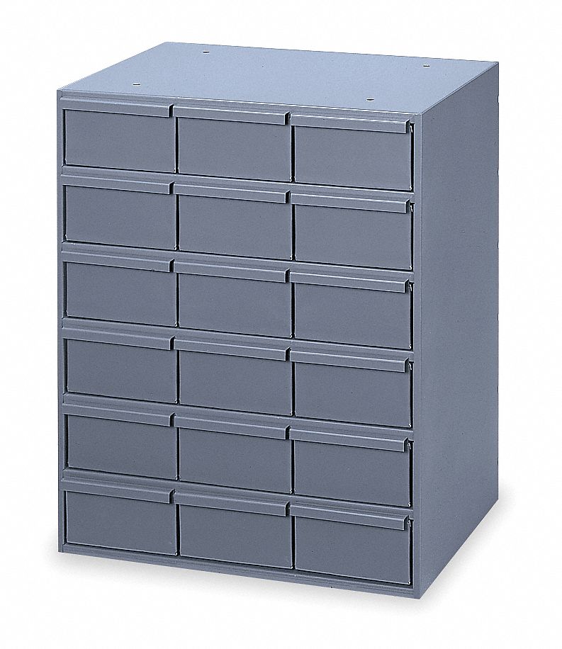 Drawer Cabinet, 18 Drawer, D11 5/8, W17 1/4