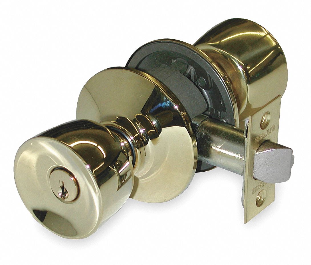 Keyed Entry Knob, Bell, Bright Brass