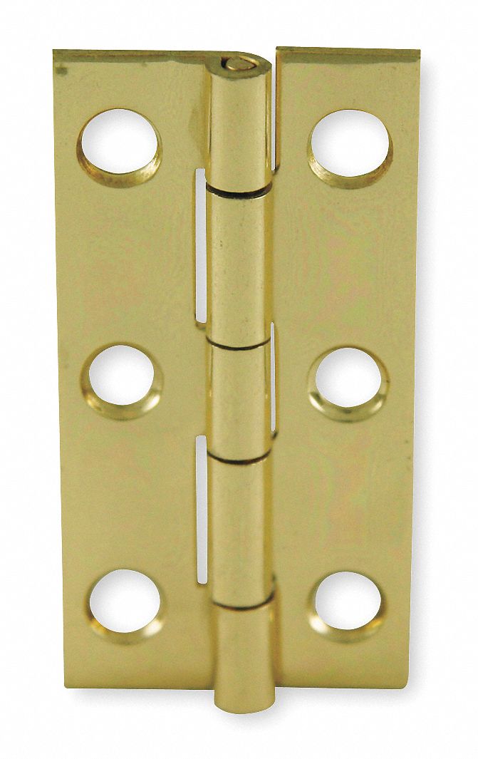 Utility Hinge, Narrow, Brass, PK 2