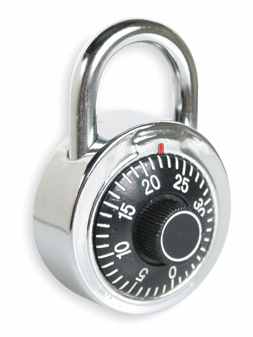 Padlock, Combination, SS, L 1 3/4 In