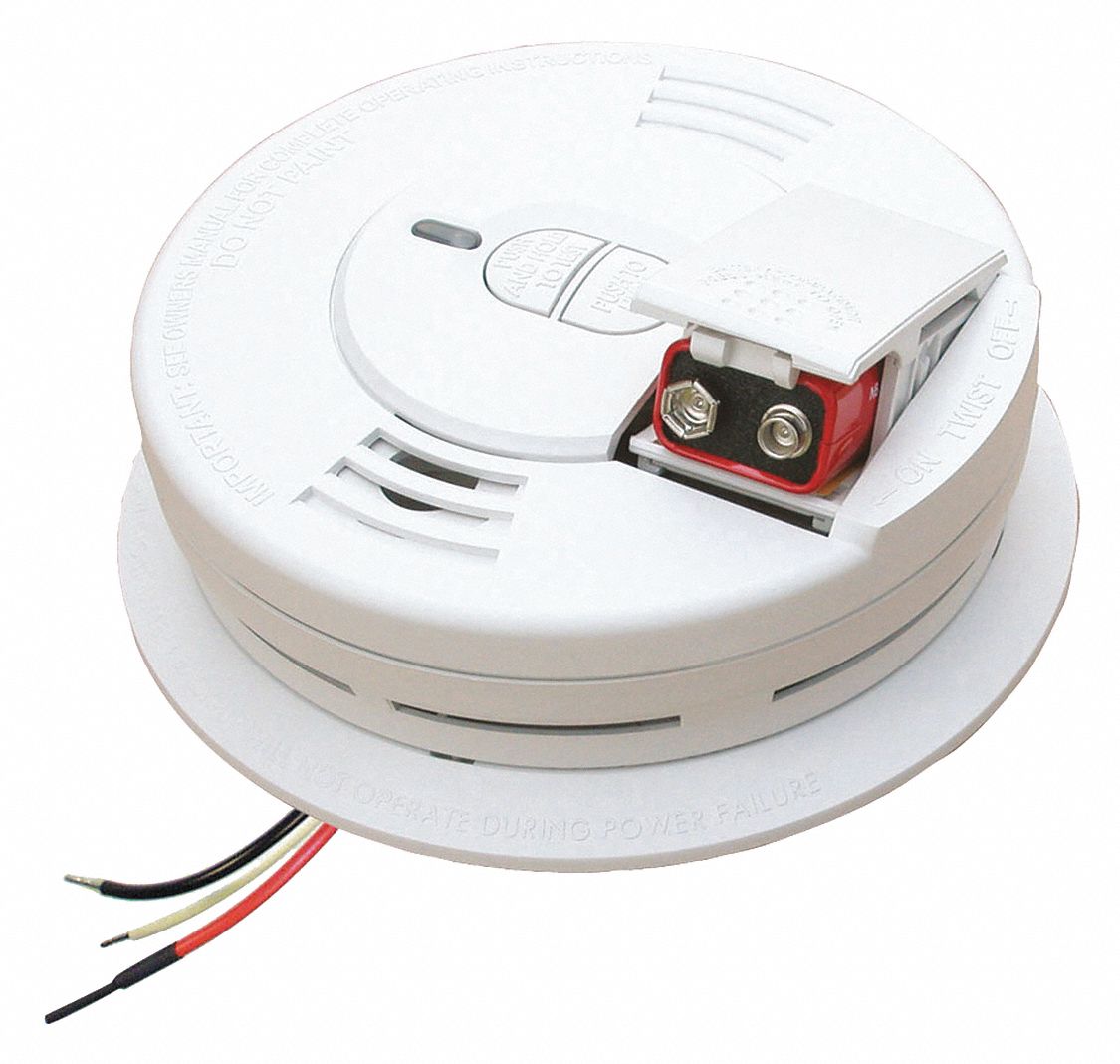 Smoke Alarm, Ionization, 120VAC, 9V