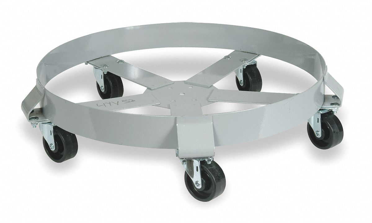 Drum Dolly, 1250 lb., 6-1/2 In H, 55 gal.