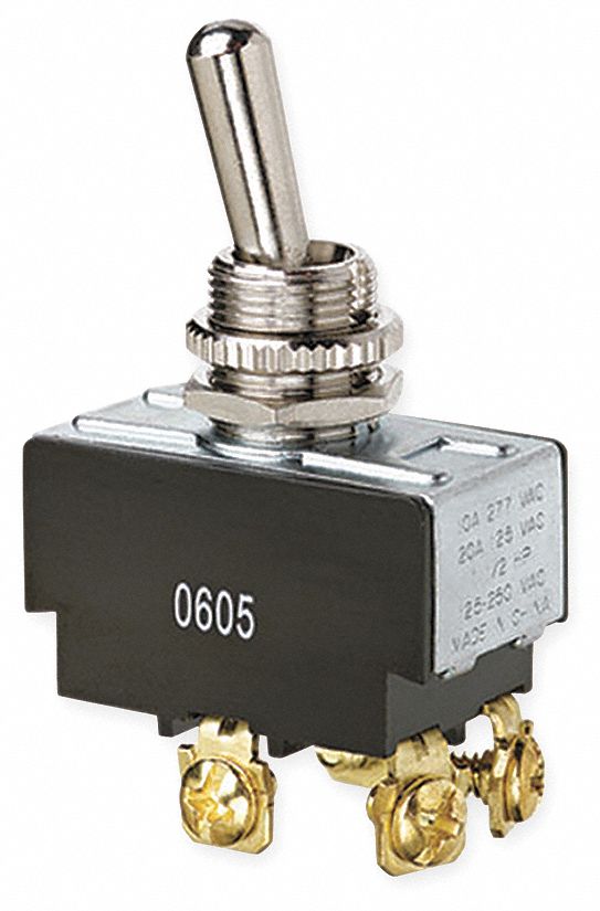 Toggle Switch, DPST, 4 Conn, On/Off