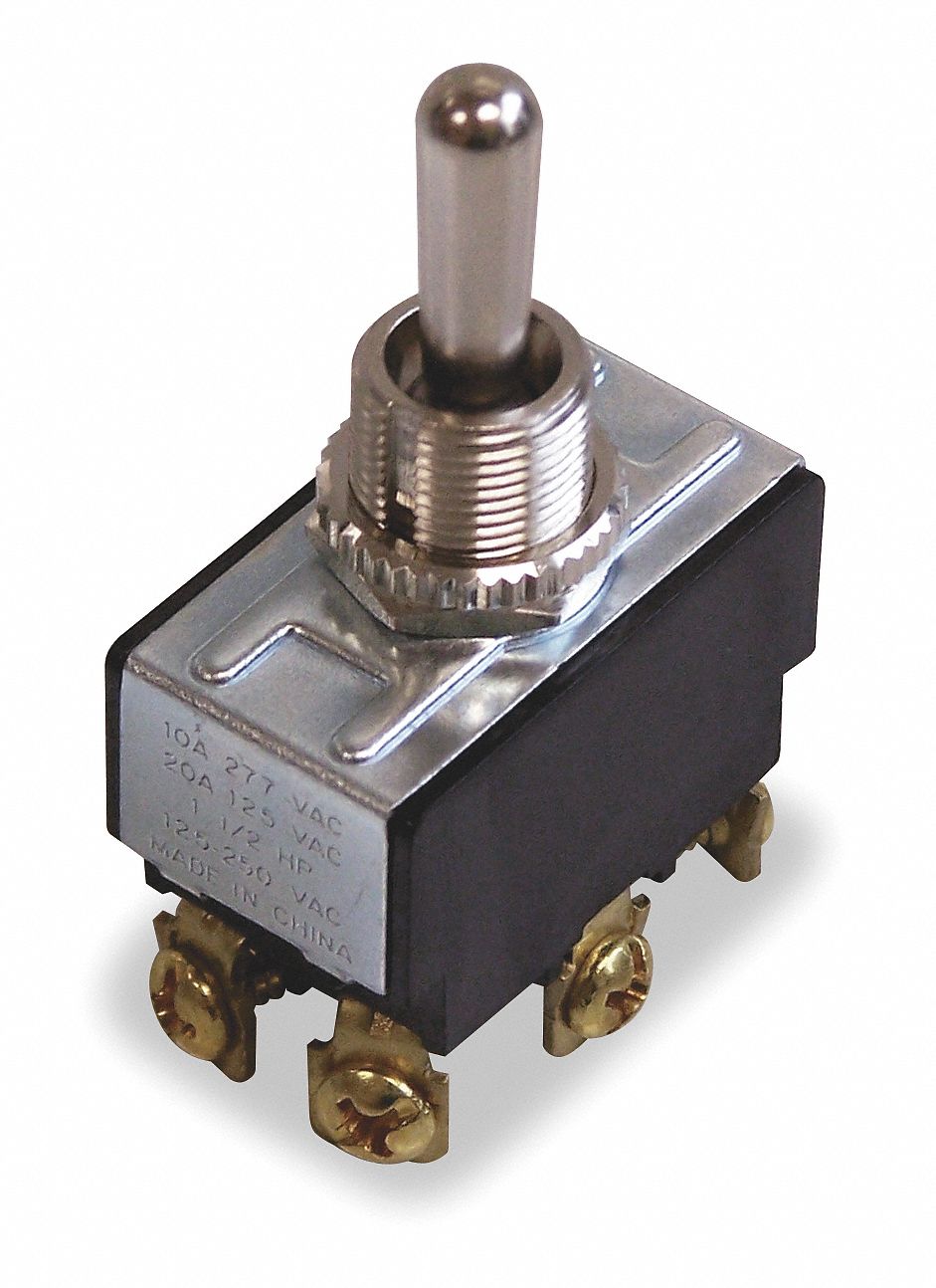 Toggle Switch, DPDT, 6 Conn, On/Off/ On