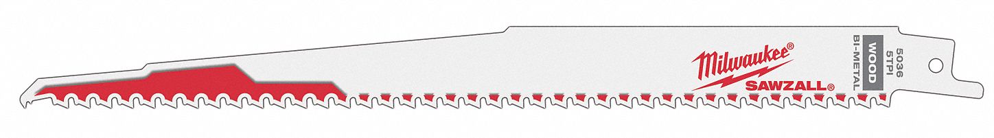 Reciprocating Saw Blade, 9 In. L, PK 50