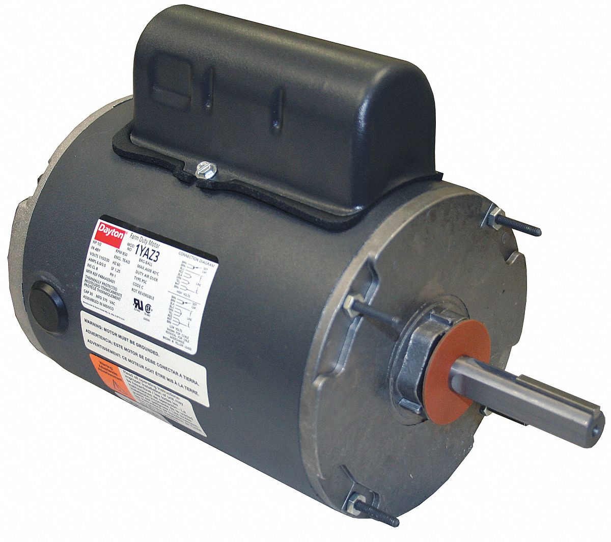 Poultry Fan Mtr, PSC, TEAO, 1/2 HP, 850 RPM