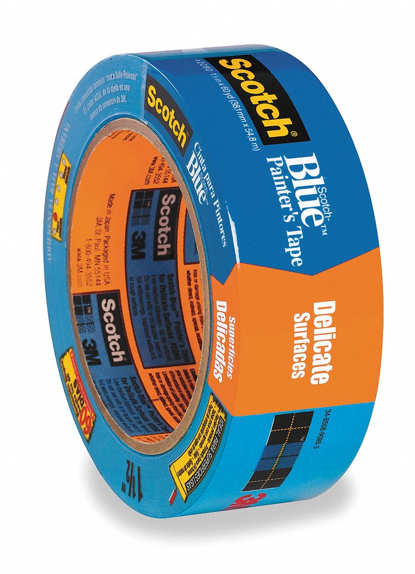 Painters Masking Tape, Blu, 1-1/2In x 60Yd