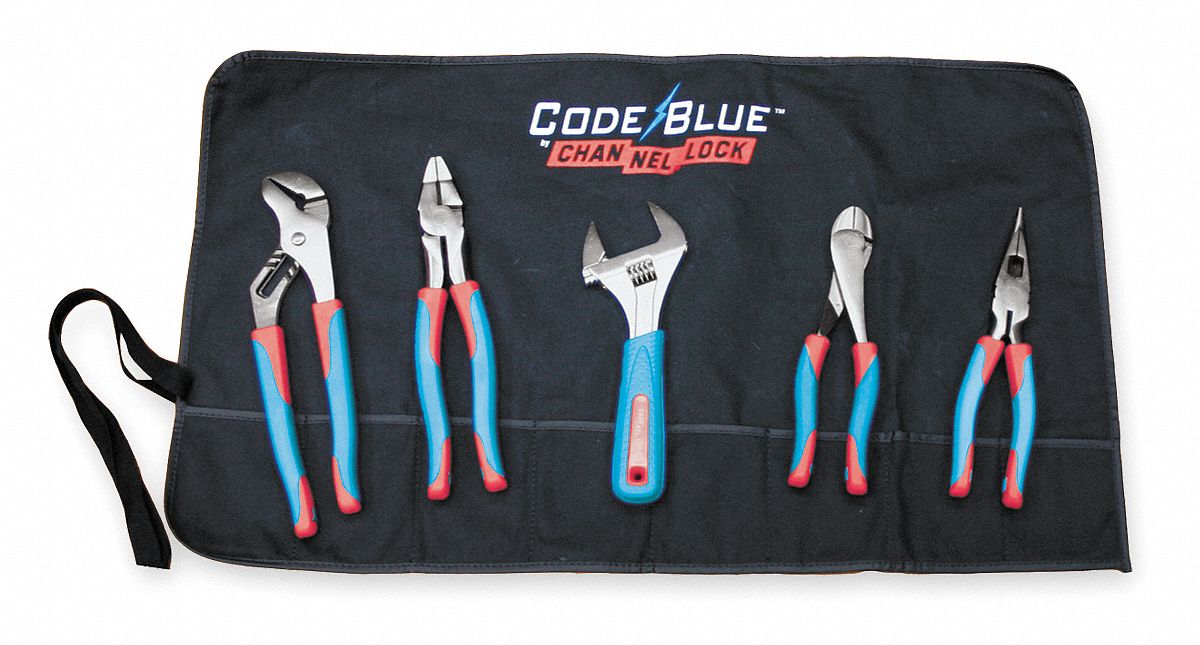 Pliers/Adjustable Wrench Set, 5 PC