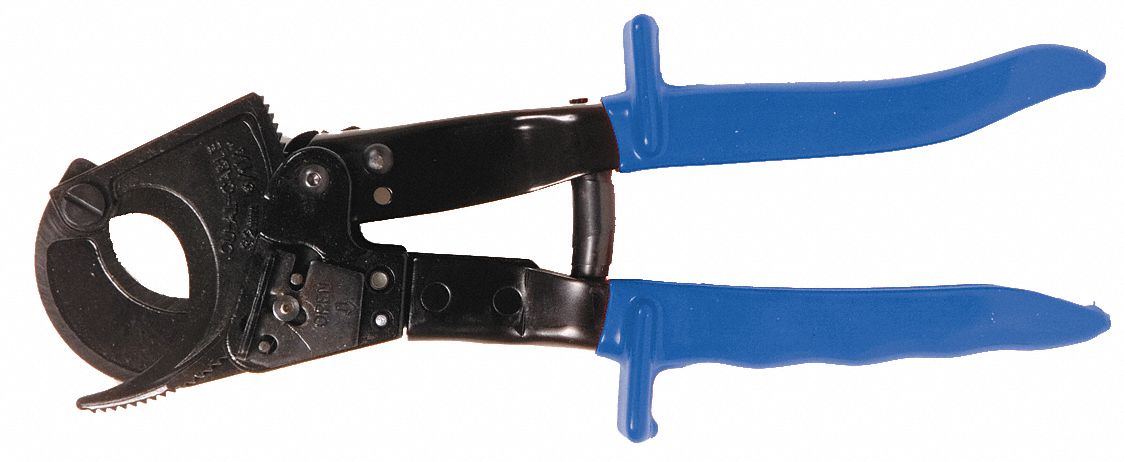 Ratcheting Cable Cutter, 12 In, 1/4 In Cap