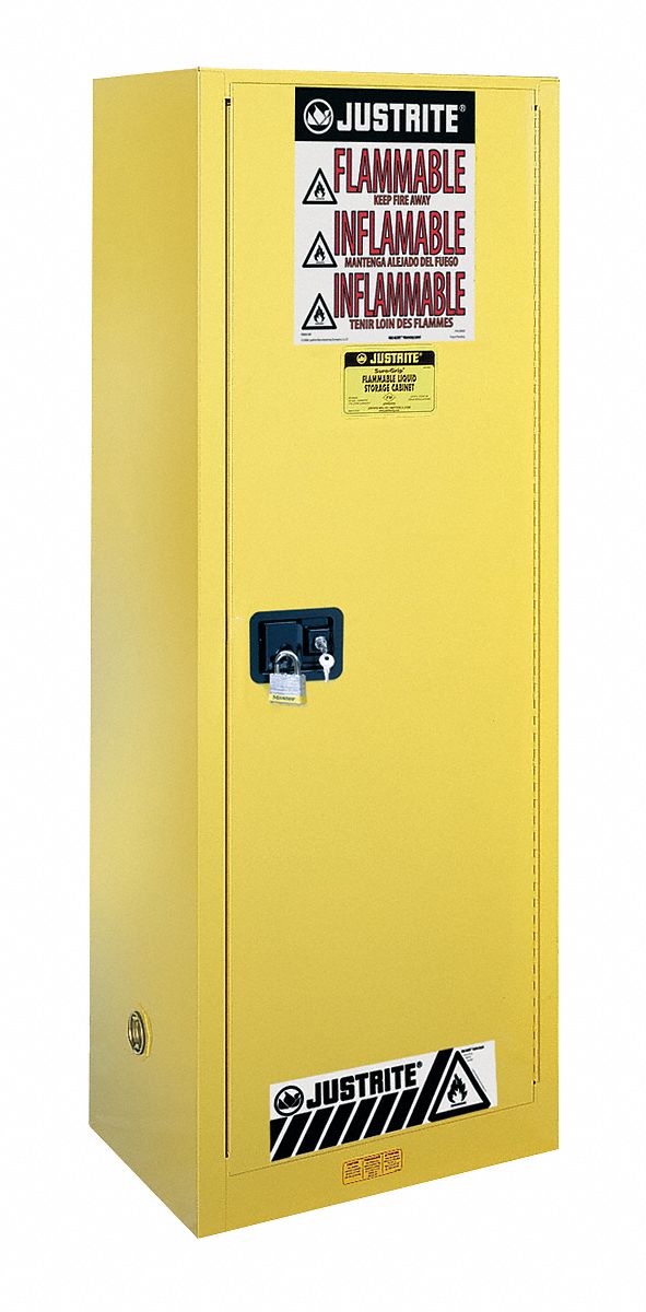 Flammable Safety Cabinet, 22 Gal., Yellow