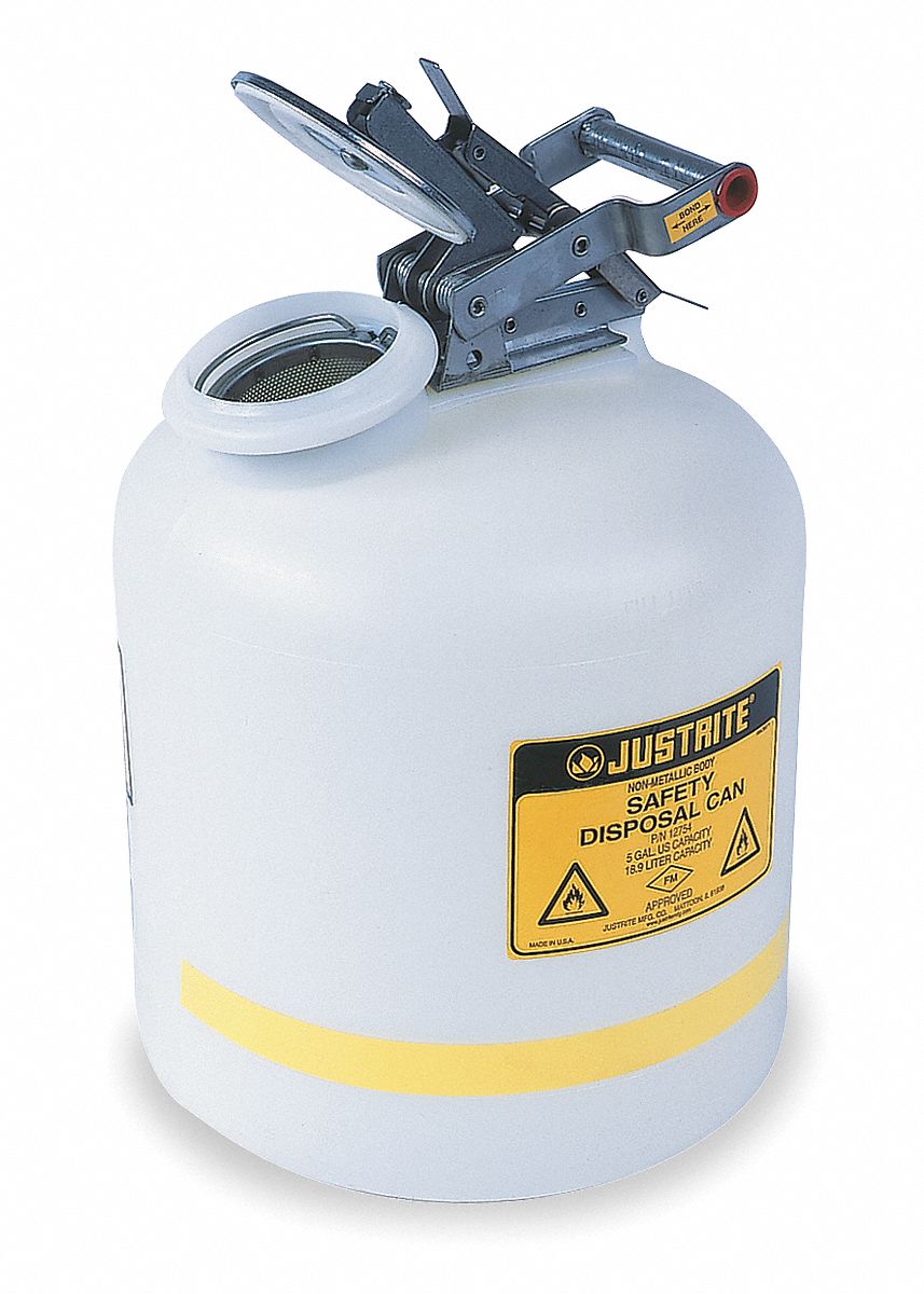 Disposal Can, 5 Gal., White, Polyethylene