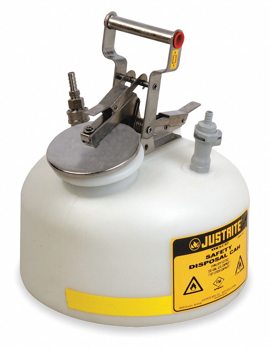 HPLC Waste Can, 2 Gal., PTFE and EDPM