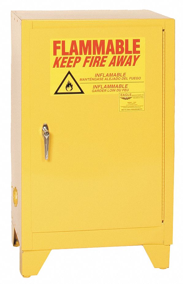 Flammable Safety Cabinet, 12 Gal., Yellow