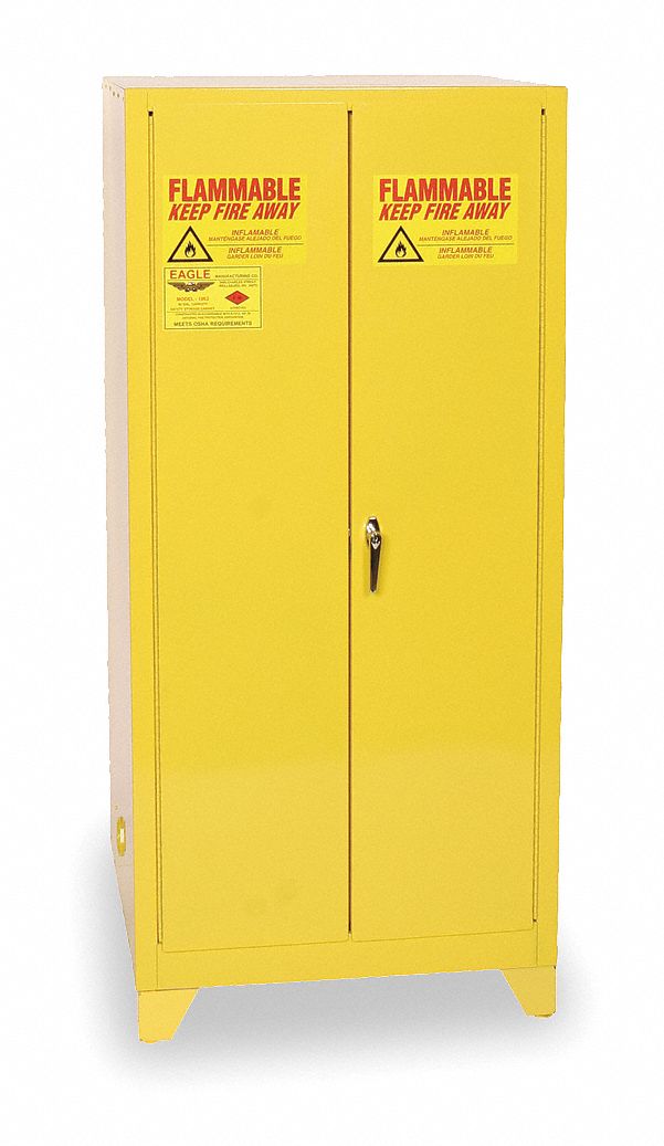 Flammable Safety Cabinet, 60 Gal., Yellow