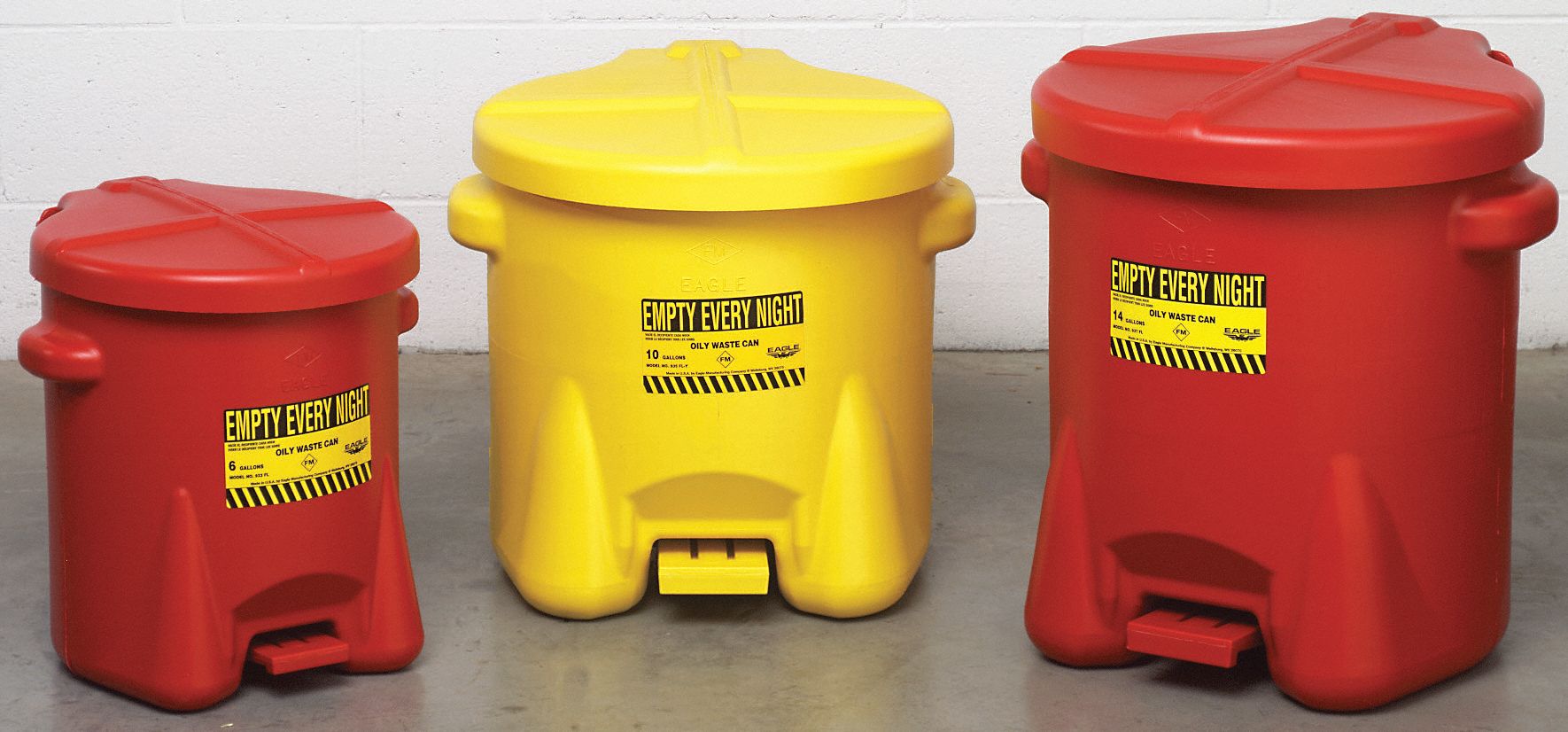 Oily Waste Can, 10 Gal., Poly, Yellow