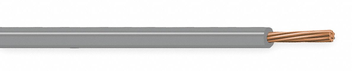 Wire, 10 AWG MTW, Gray, Stranded, 500 Ft
