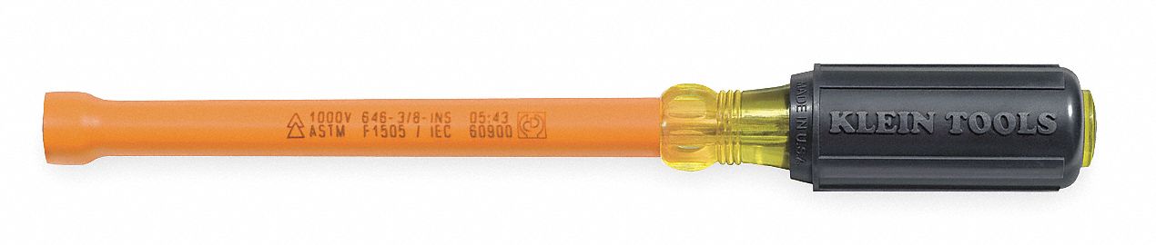 Insulated Nut Driver, Hollow, 3/8 Hex