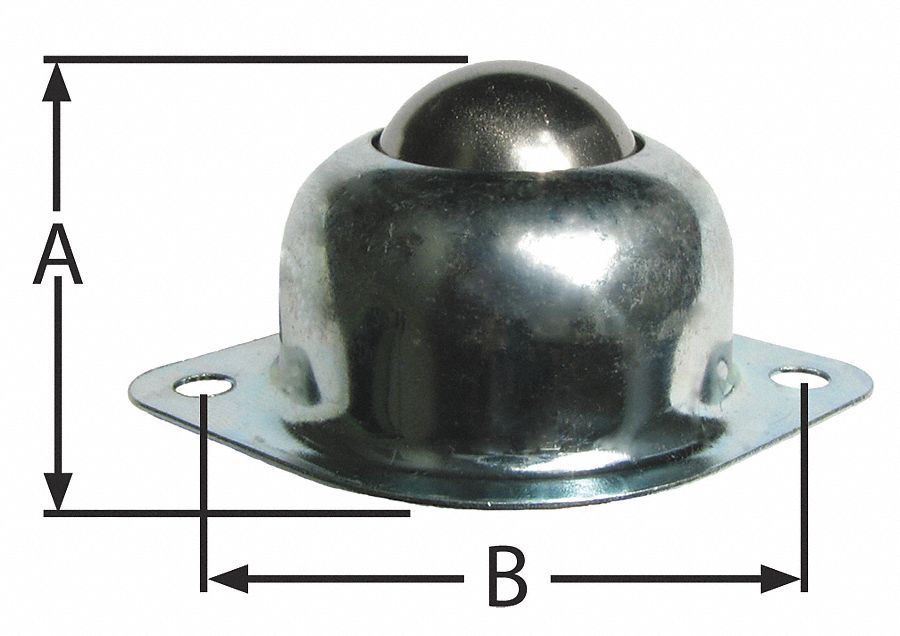 Ball Transfer, Flange, Ball Dia 1 In