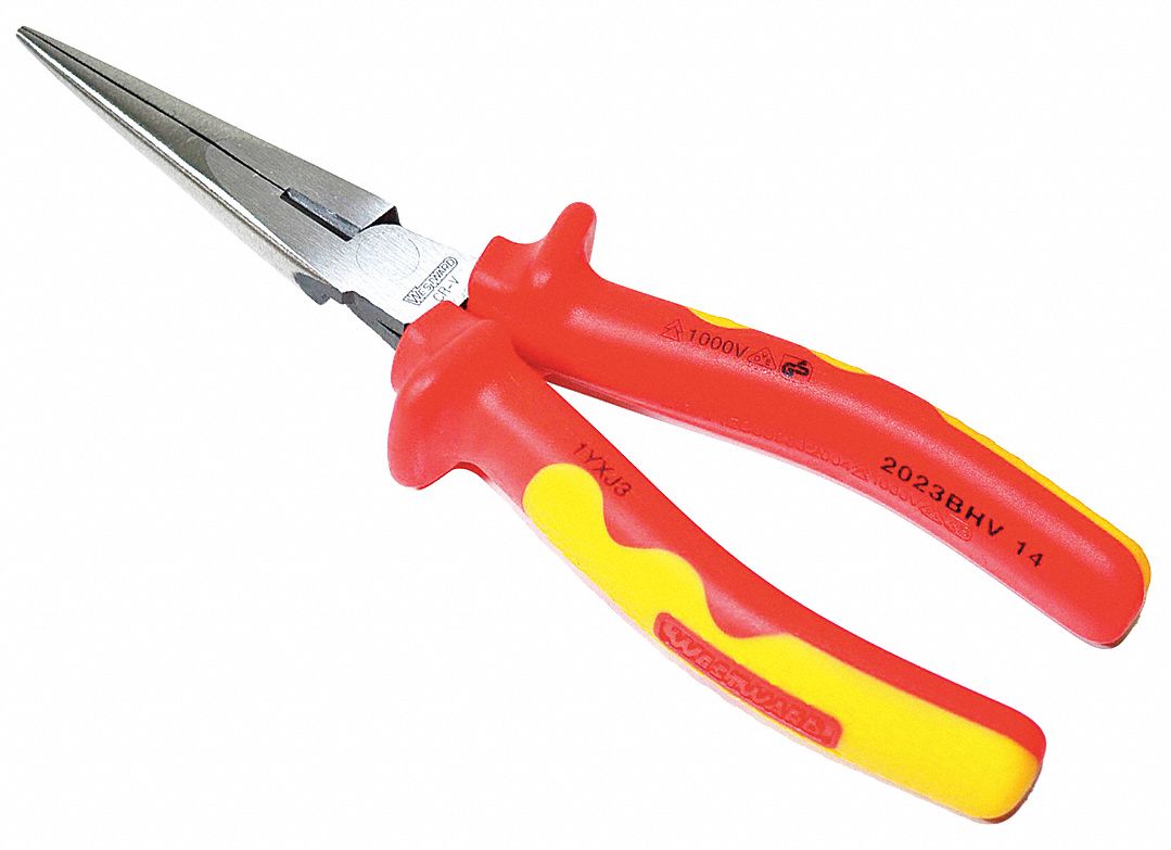Insulated Long Nose Pliers, 8 1/8 In