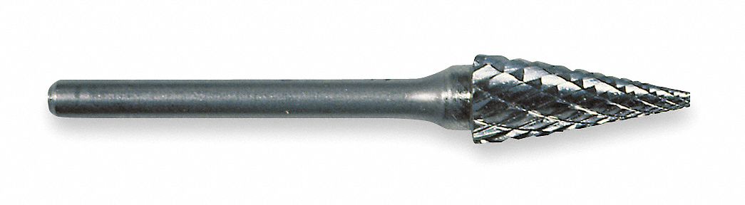Carbide Bur, Pointed Cone, 1/2, dbl Cut