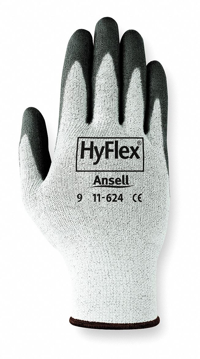 Cut Resistant Gloves, Gray/Black, L, PR