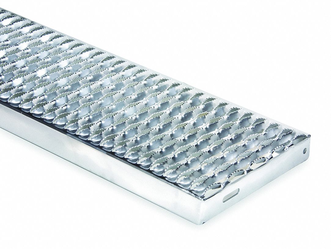Anti-Slip Stair Tread, 48 In. L, Steel