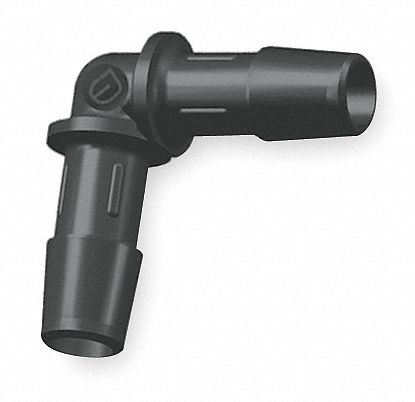 Elbow, Equal Barbed, Nylon, 3/8 In, PK 10