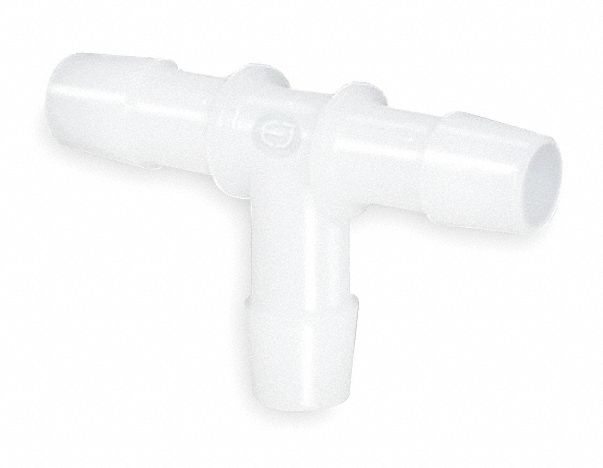 Tee, Equal Barbed, PVDC, 3/8 In, PK 5
