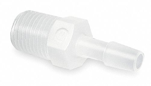 Adapter, Thread To Barb, Poly, 1/4 In PK 10