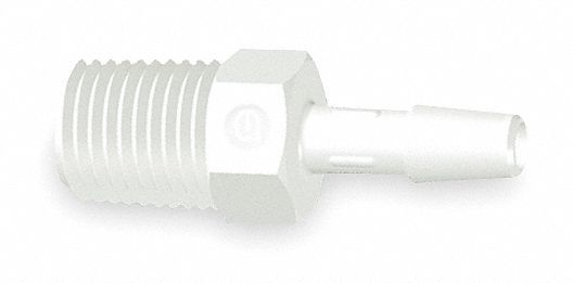 Adapter, Thread To Barb, Poly, 1/2 In, PK 10