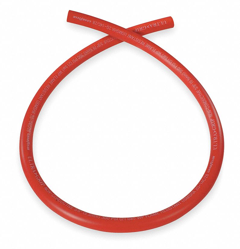 Air Hose, Push-On, 1/2 In ID x 150 Ft, Red