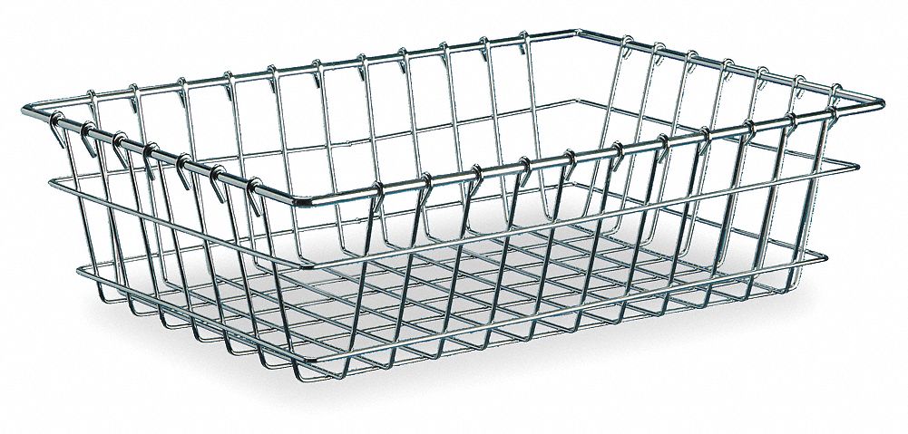Wire Nesting Basket, Chrome, 12 Lx18 Wx5 H