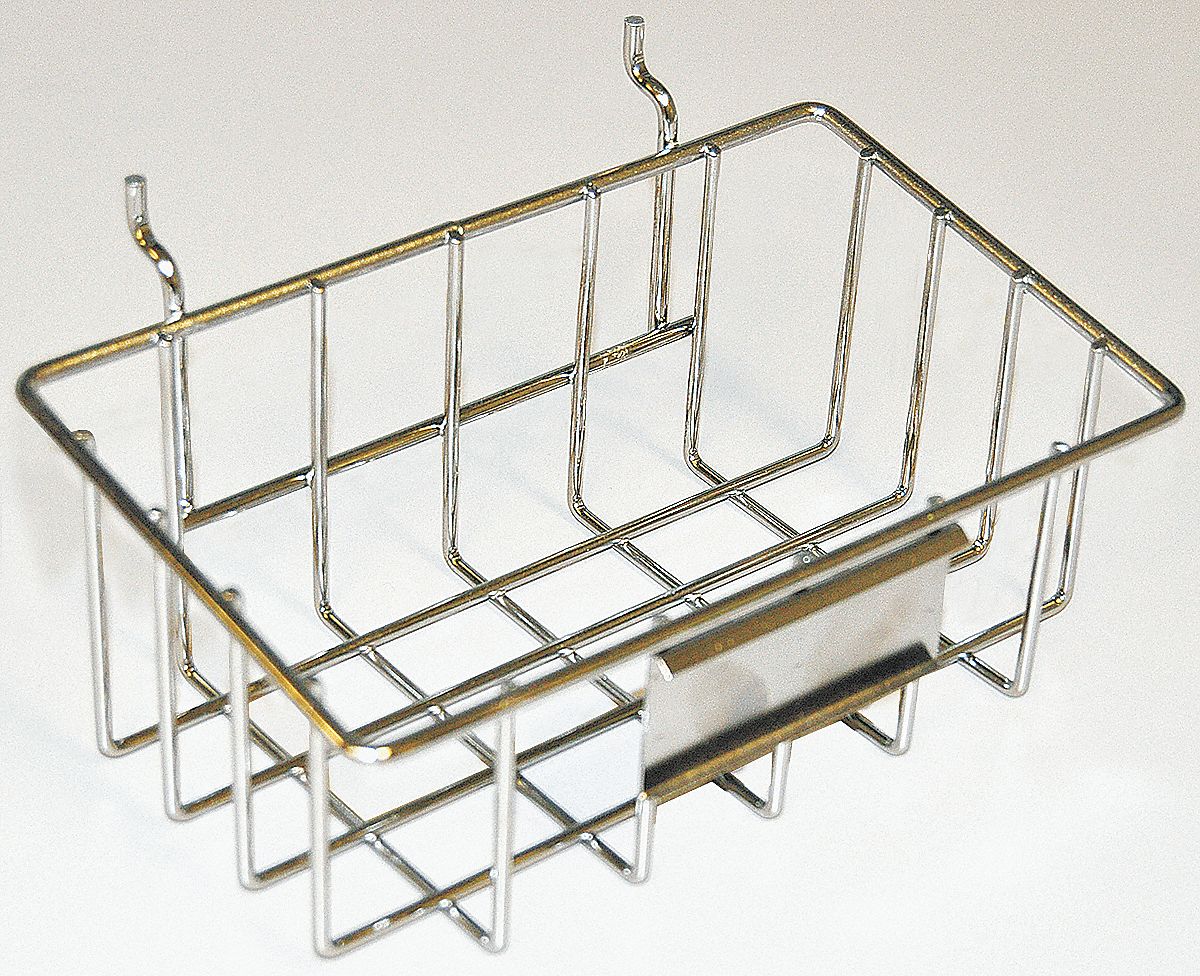 Wire Peg Basket, Yellow, 4 7/8x8x3 3/8