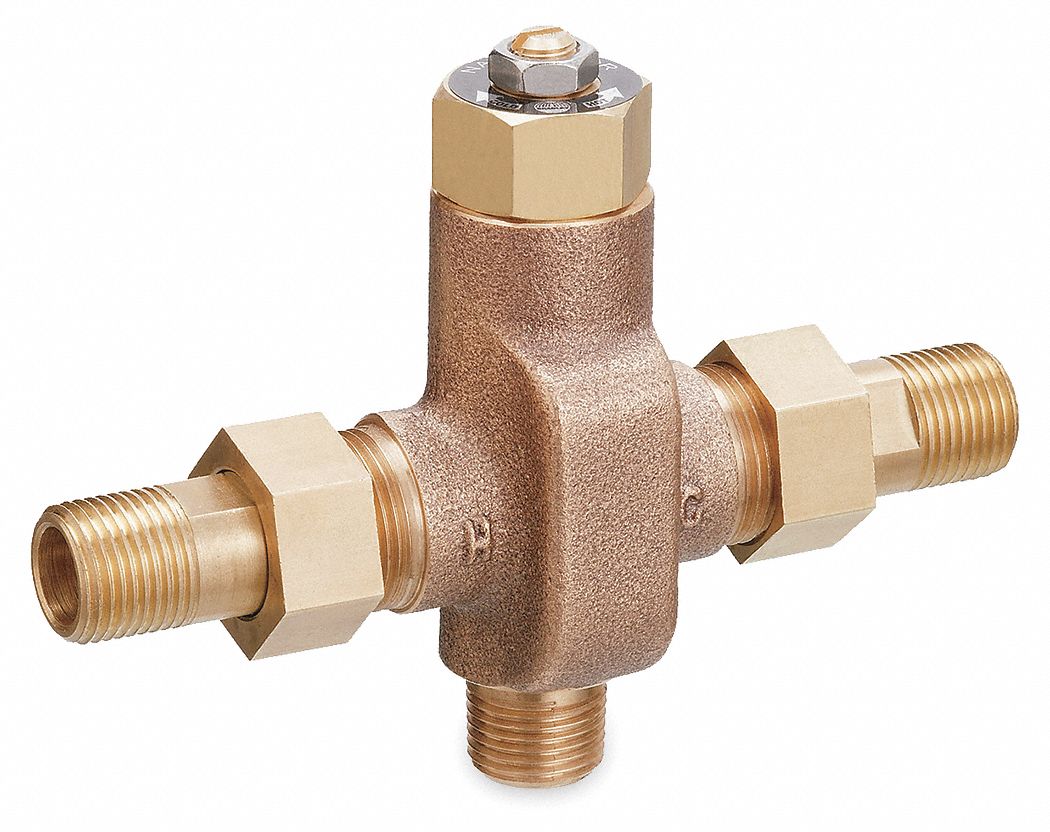 Thermostatic Mixing Valve, 1/2 In NPT