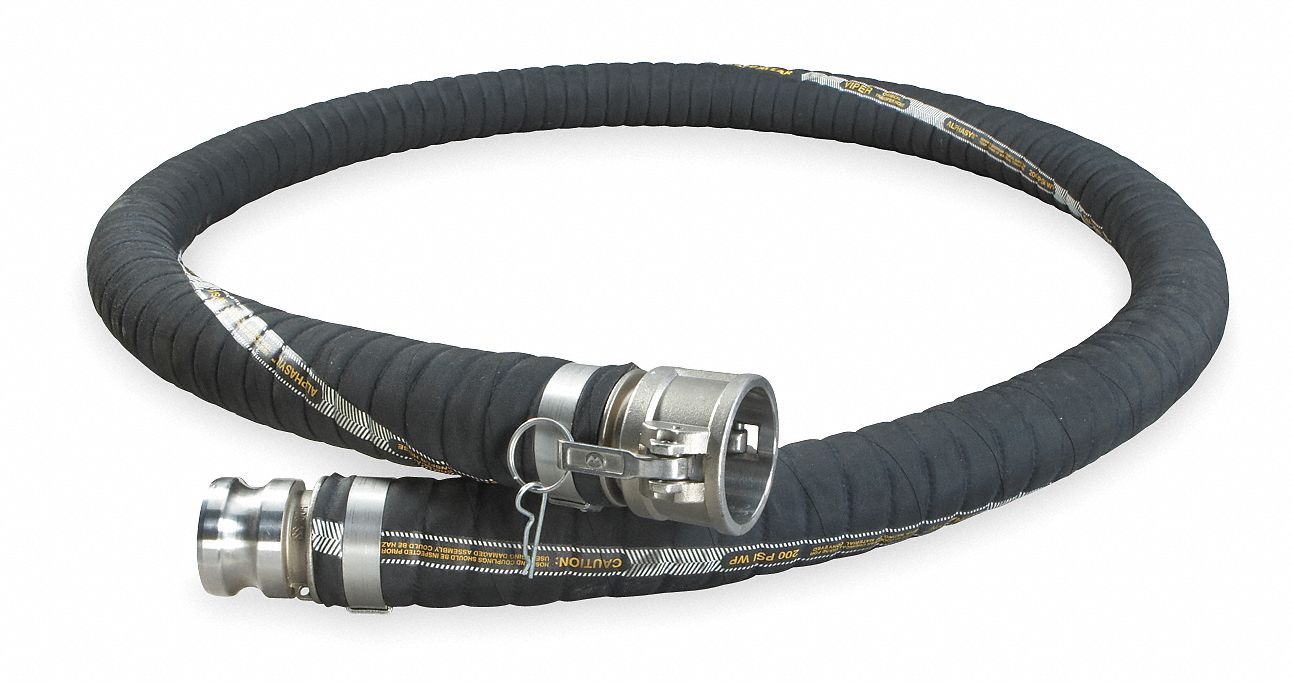 Chemical Hose, 1 1/2 In IDx10 Ft, 200 PSI
