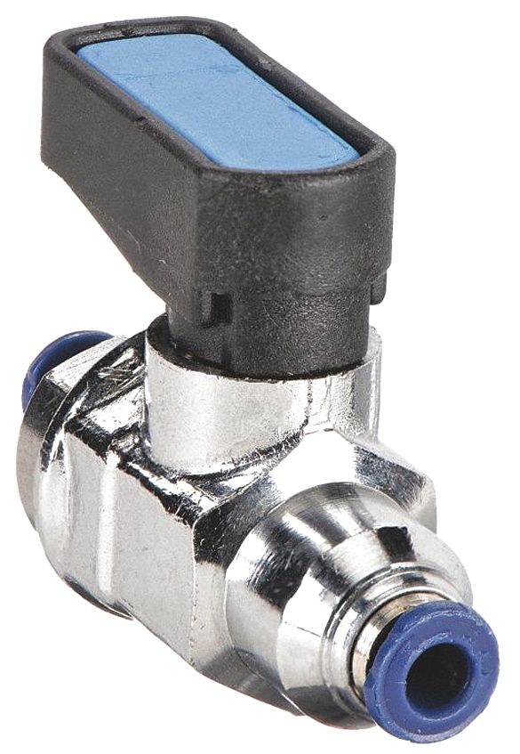 Ball Valve, Mini, Tube x Tube, 1/4 In, Brass