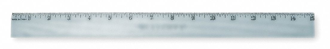 Plastic Ruler, Flexible, 15 In L