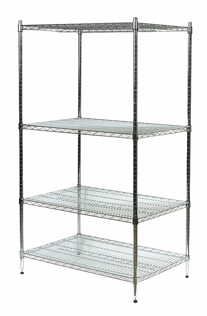Industrial Wire Shelving, H 74, W 24, D 18