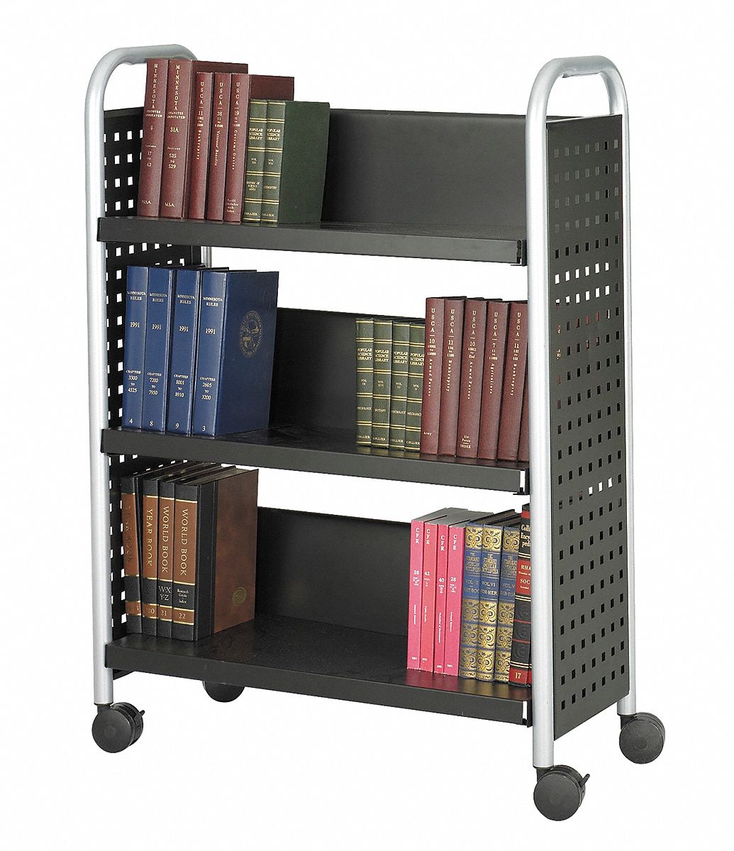 Book Cart, Single-Sided, Black