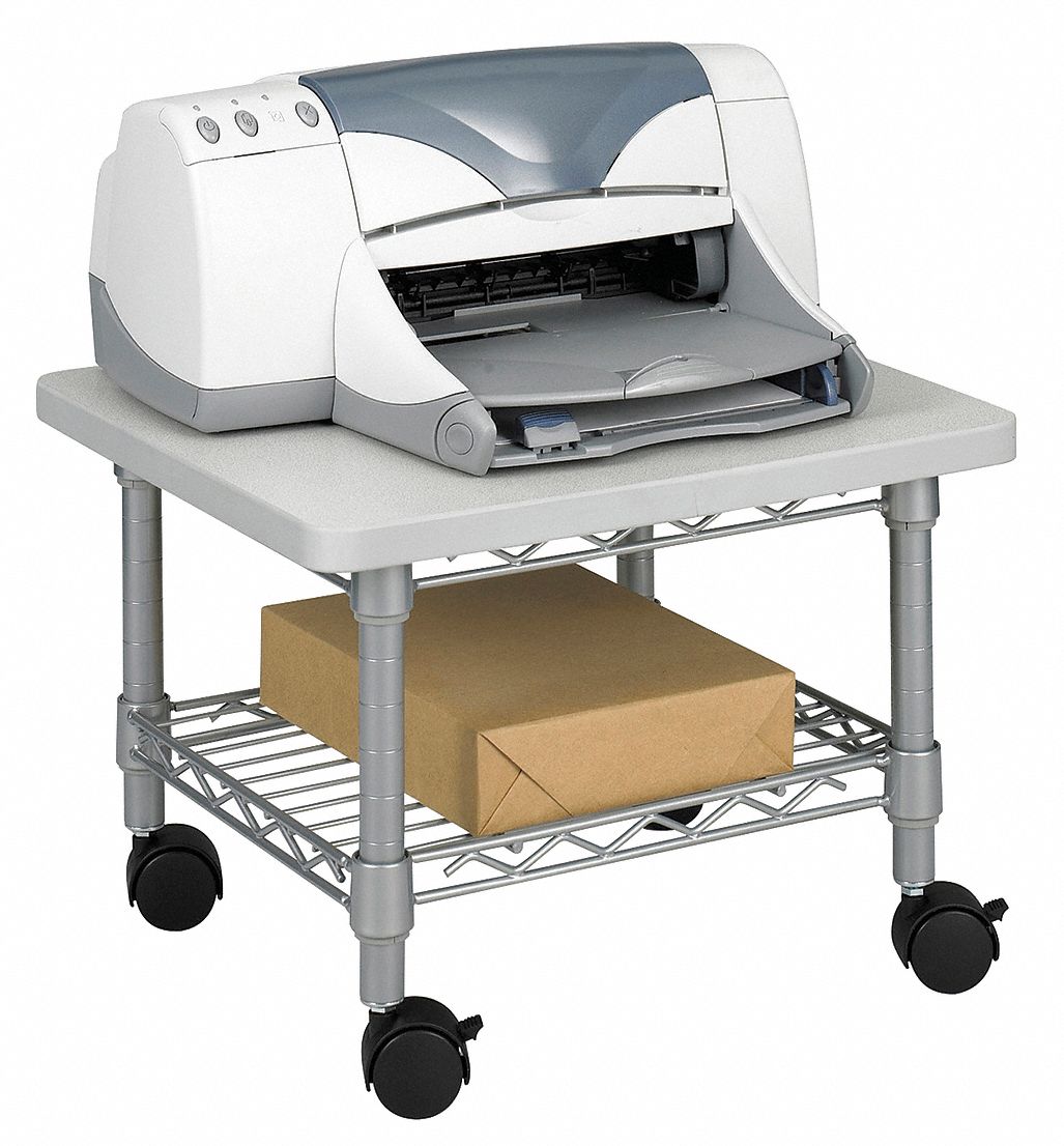 Underdesk Printer/Fax Stand, Gray