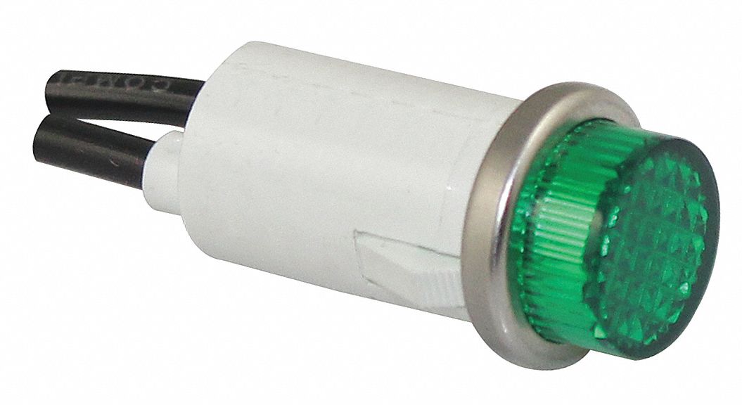 Raised Indicator Light, Green, 250V