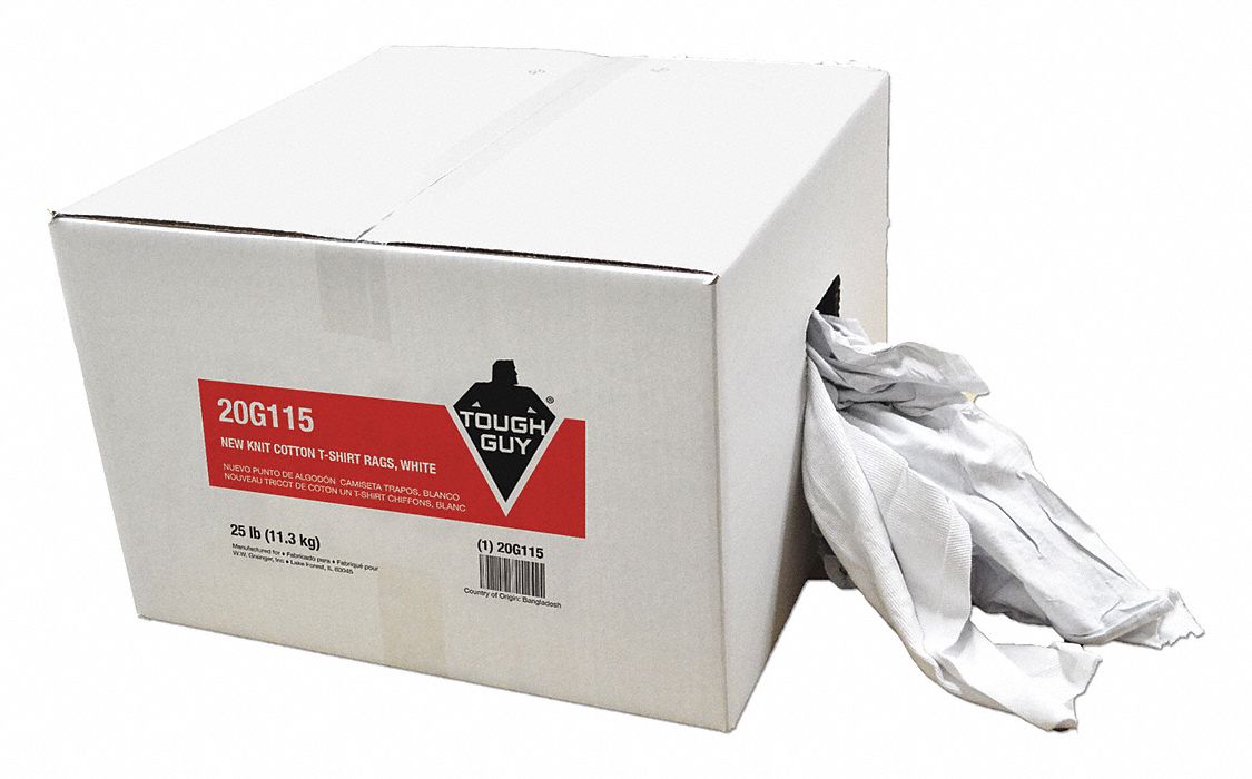 Cloth Rag, Rcycld Cottn T-shirt, 25 lb.Box